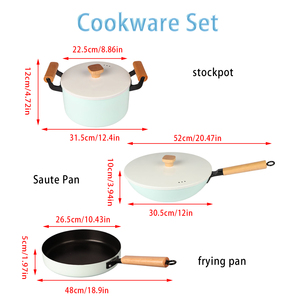 Gran oferta, utensilios <span class=keywords><strong>de</strong></span> cocina gruesos resistentes al calor, juego <span class=keywords><strong>de</strong></span> cinco piezas, juego <span class=keywords><strong>de</strong></span> ollas antiadherentes azules, Gas <span class=keywords><strong>de</strong></span> inducción <span class=keywords><strong>de</strong></span> cocina, uso General - Product Image 6