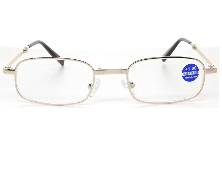 Z4 Gold Foldway Duitse Anti Blauw Licht Leesbril Opvouwbaar Reader Frame Met Draagbare Packet