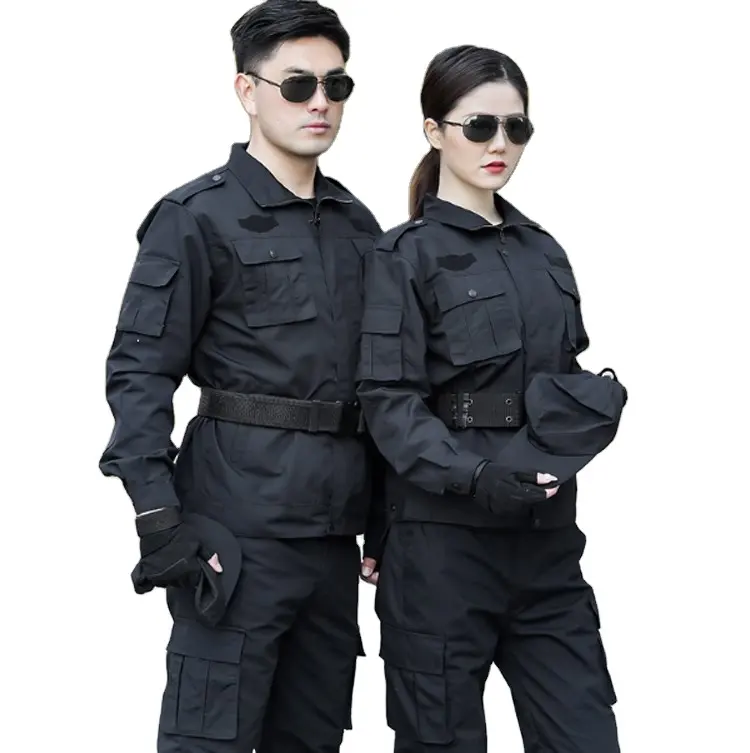 Uniformes de segurança profissional, uniforme de segurança para mulheres de outono e cor personalizada, preto