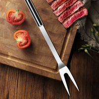 Outils de barbecue hygiéniques en acier inoxydable, fourchette de barbecue, accessoires de barbecue avec anneau de suspension portable