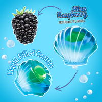 Bonbons gélifiés Amos 4D Gummy Mermaid Jewels, centres liquides, saveur de fruits mélangés, bonbons gélifiés en forme de coquille 3D