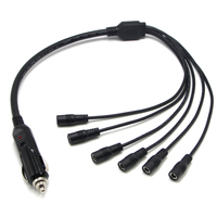 Adaptateur allume-cigare 12V pour voiture vers câble de raccordement femelle DC 5,5 mm x 2,1 mm avec fusible 10A isolé en PVC pour caméra embarquée