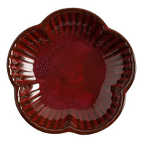 Assiette en céramique de 6 pouces à motif floral effet four, plateau à bijoux polyvalent, plat à sauce, bougeoir pour la maison et les restaurants