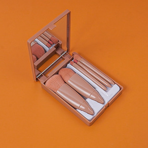 Brocha de Maquillaje Portátil con Espejo, Brocha para Rubor y Polvo, Herramienta de Belleza Suave para Viaje, Brocha Aplicadora de Base y Maquillaje Facial - Product Image 3