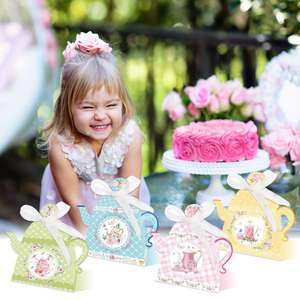 Raccomanda Vintage Tea Party Confezione Regalo a Farfalla floreale 3D con Manico in Carta per Compleanno di Matrimonio Baby Doccia - Product Image 4