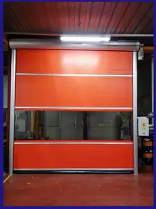 Производитель ZHTDOORS, автоматический индукционный ПВХ, сворачиваемые двери, ПВХ, 0,22 мм, квадратный метр, огнестойкие рулонные двери