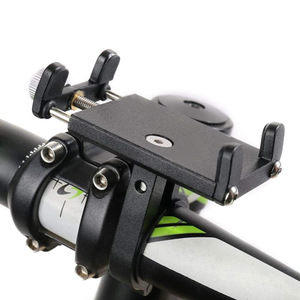 Aluminum Alloy Phone Holder For Bicycles <b>Electric</b> <b>Bikes</b> Motorcycles One Size Black With One Touch Release - Product Image 1