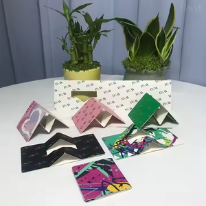 Xách tay có thể gập lại tông điện thoại thông minh đứng với vật liệu tái chế điện thoại di động chủ dập nổi in ấn thư mục thiết kế - Product Image 6