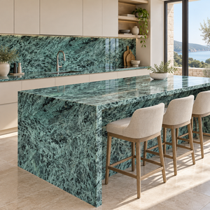 Dalles de marbre vert Bulgari de haute qualité, pierre naturelle, grandes dalles pour villa, hôtel, comptoir de cuisine, revêtement mural, sol - Product Image 4