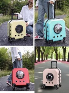 Многоцветная прозрачная тележка для часов, для кошек, домашних животных, с универсальными колесами и застежкой-молнией, сумка для путешествий из ткани Оксфорд для домашних животных - Product Image 6