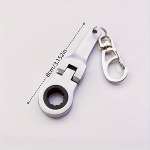 Portachiavi con <span class=keywords><strong>Chiave</strong></span> a <span class=keywords><strong>Cricchetto</strong></span> da 10mm, Mini <span class=keywords><strong>Chiave</strong></span> Regolabile, Portachiavi in Metallo Portatile, Accessori per Auto - Product Image 3