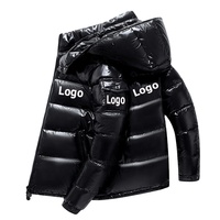 Vêtements de créateur de luxe personnalisés grande taille veste d'hiver à fermeture éclair manteau noir brillant à capuche bulle imperméable bouffant décontracté pour l'extérieur