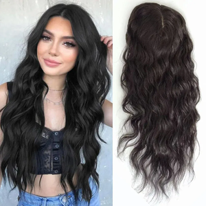 ท็อปเปอร์ผมแท้แบบไหม ขนาด 13x15 ซม. สีดำธรรมชาติ 1B สีน้ำตาล สำหรับ<span class=keywords><strong>ผู้หญิง</strong></span> - Product Image 6