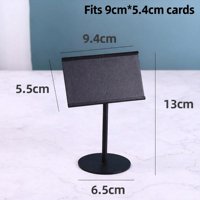 Supports de signalisation métalliques à hauteur variable (8K, noir laqué brillant) - Présentoir de menu moderne, durable, lavable, à petit fente pour affichage