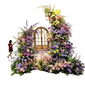Arche florale asymétrique en soie faite à la main pour mariage, Noël et Nouvel An, cérémonie, fête de jardin, séance photo de mariée, décoration - Product Image 2