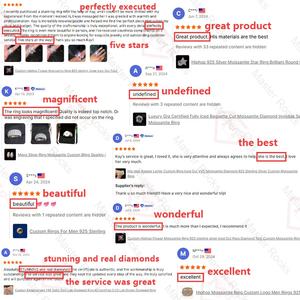 豪華モアッサナイトリング 925シルバー チャンピオンシップリング バゲットレター アイスアウト VVSモアッサナイトリング - Product Image 6