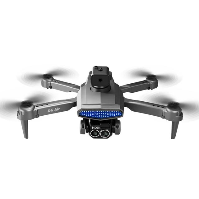 D6 air Drone 4K HD Dual Camera WiFi FPV Obstacle Avoidance Optical Flow Foldable Quadcopter Aerial Photography RC Drone Toys