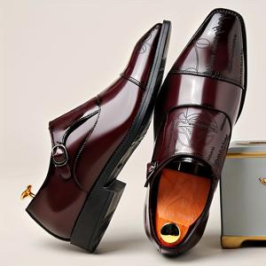 Zapatos formales de cuero de lujo, zapatos formales de negocios cómodos para hombre - Product Image 1