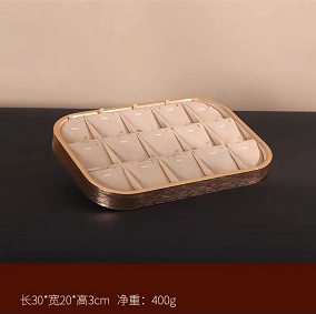DOC New Luxury Metal with Microfiber Jewelry Display Tray for <strong>Ring</strong> Pendant Bangle Necklace Display <strong>Plates</strong> - Product Image 5