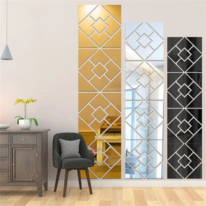 Autocollant mural 3D carré avec miroir autocollant moderne auto-adhésif en acrylique pour décoration <span class=keywords><strong>de</strong></span> la maison et du salon adesivo <span class=keywords><strong>de</strong></span> parede - Product Image 1