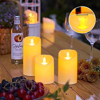 Bougie électronique rechargeable par USB, lumière de bougie simulée, flamme vacillante, bougie LED télécommandée pour mariage, concert