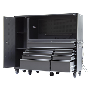 Armoire à outils robuste OEM pour garage, 10 tiroirs verrouillables, acier thermolaqué noir mat, CSPS Big Master - Product Image 1