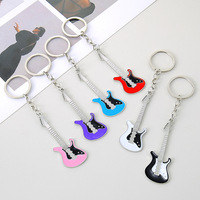 Porte-clés Guitare Électrique - Porte-clés Guitare Métallique Coloré & Breloque de Sac, Cadeau pour Amateurs de Musique, Guitariens et Fans de Musique