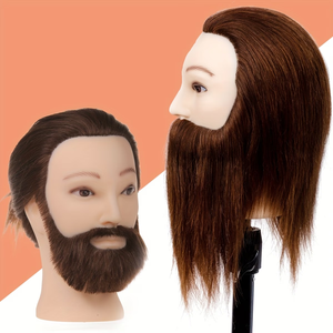 Cabeza de Maniquí para Peluquería con Cabello Corto y Barba para Hombre, Cabeza de Maniquí Profesional para Entrenamiento en Salón de Belleza - Product Image 5