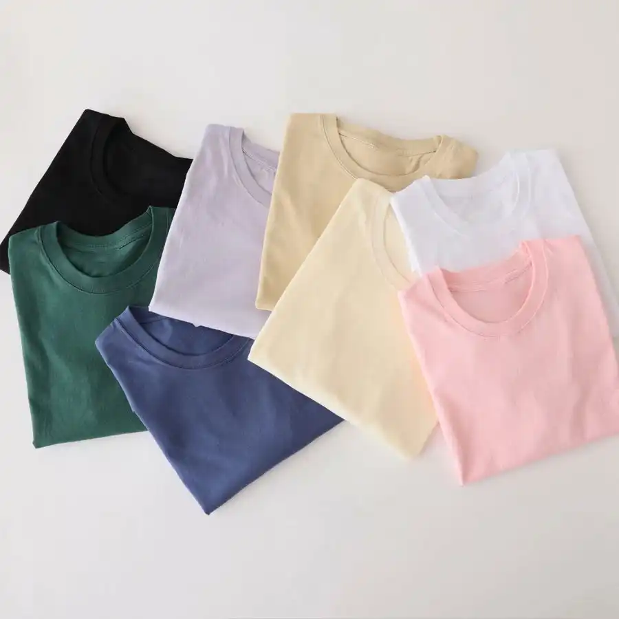 Women New Pink Solid T shirts Female 100% Cotton Tees Lady Soft Plain T-shirt Tops