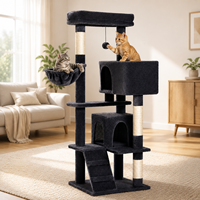 Arbre à chat multi-niveaux en sisal avec panier hamac double pour chats, vente en gros OEM