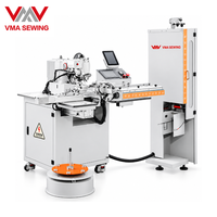 Machine à coudre industrielle automatique VMA pour la couture de rubans élastiques avec dispositif de collecte spécial pour la corde de vêtement