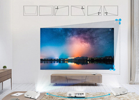 Projecteur laser Byintek K201 pour publicité et affaires, projecteur extérieur à courte focale pour bâtiments, projecteurs haute luminosité ANSI