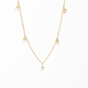 High <span class=keywords><strong>End</strong></span> 18k altın kaplama paslanmaz çelik tatlı su inci hazır gemi çapraz zincir Dangle kolye - Product Image 4