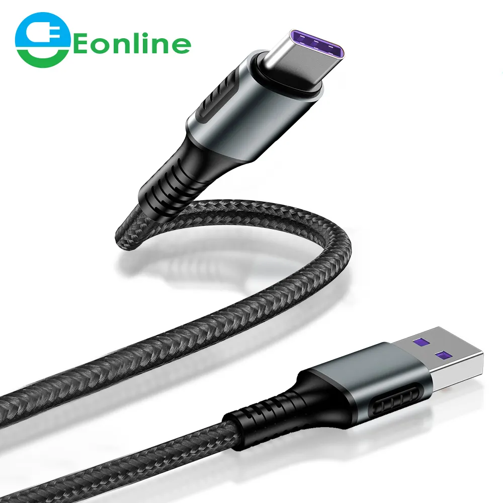 EONLINE 1M 5A USB Type C High quality Fast charging cable for Samsung S8 S9 S10 Huaweis Xiaomi OnePlus 2 ZUK Z2 quick charger