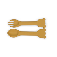 Ensemble de couverts en silicone certifié CPC CE sans BPA, non toxique, ergonomique, pour tout-petits, cuillère et fourchette d'apprentissage en silicone pour bébés et enfants