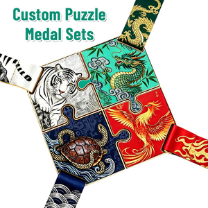 Ensembles de médailles personnalisées en puzzle, médailles de sport imbriquées, médailles en métal pour marathon, prix de compétition, souvenir, faible MOQ, réponse rapide - Product Image 1