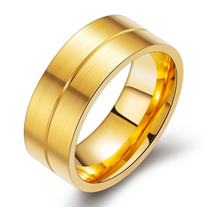 European Style 18K Gold Plated Zircon <b>Couple</b> <b>Rings</b> For Wedding Unisex Fashion Jewelry Geometric Design Stainless Steel - Product Image 4