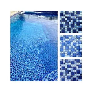 Fabrika kaynağı modern akdeniz tasarımları porselen mozaik havuz karosu için banyo duvar karosu otel yüzme havuz karosu s