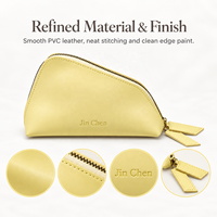 Pochette de maquillage légère et pliable en forme de demi-lune, en matériau courbé, avec double fermeture éclair, résistante aux éclaboussures, idéale pour les voyages et comme cadeau