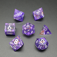 Petit MOQ, vente en gros d'usine : Ensemble de 7 dés polyédriques en résine pour jeux de rôle (DND)