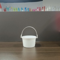 Vente en gros de seaux à glace en plastique miniatures de 18 oz avec poignée, logo personnalisé, vintage, durables pour les bars