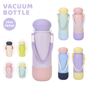 2026 Luxury 25oz Stainless Steel Water Bottle Wholesale Custom Logo Color Block Vacuum <b>Insulated</b> <b>Flask</b> with Portable Carry Rope - Product Image 3