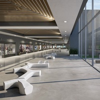 Bancs de patio extérieurs modernes en fibre de verre en forme de Y, durables, pour hôtels, villas, centres commerciaux et parcs, capacité 4 places