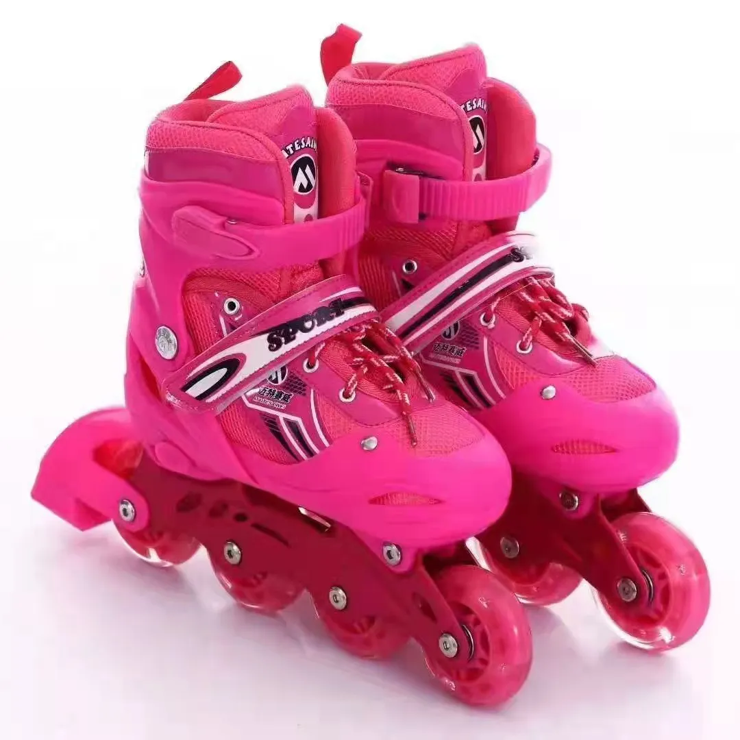 2022 ayarlanabilir çocuk kayak ayakkabıları özel flaş tekerlek tekerlekli paten çocuklar için Set