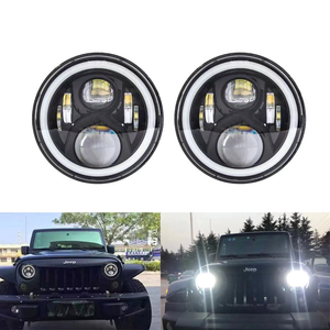 7 Inch Ronde Led Koplamp Hi-<span class=keywords><strong>Lo</strong></span> Straal 60W Halo Ring Amber Engel Oog Voor Jeep Harley Touring Electra Street Glide Yamaha - Product Image 6