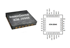 ICM-20948 24QFN low-power 9-axis motion-tracking integrated circuit packaged in a 24-pin Quad Flat No-leads (24QFN) format - Product Image 1