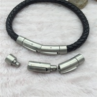 Fabrication de bijoux DIY cuir cordon bracelet bijoux trouver fermoirs à bout fermoir fermoir réglable en acier inoxydable