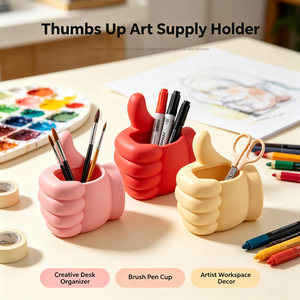 Thumbs up Shape 3D Printed Pen <b>Holder</b> Cute Desktop Pencil <b>Cup</b> Creative <b>Desk</b> Stationery Organizer Office Decor Gift - Product Image 1