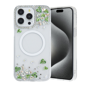 Funda Magnética Inalámbrica KINGSOUL con Brillantina y Piedras Preciosas para *14/15/16/17 Pro Max, a Prueba de Golpes, con Diamantes Incrustados - Product Image 4