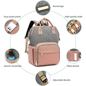 Custom Waterproof Mummy Baby Diaper <b>Bag</b> Backpack With <b>Changing</b> Station Diaper <b>Bag</b> <b>Tote</b> <b>Bag</b> with Large Capacity for Mommy - Product Image 2